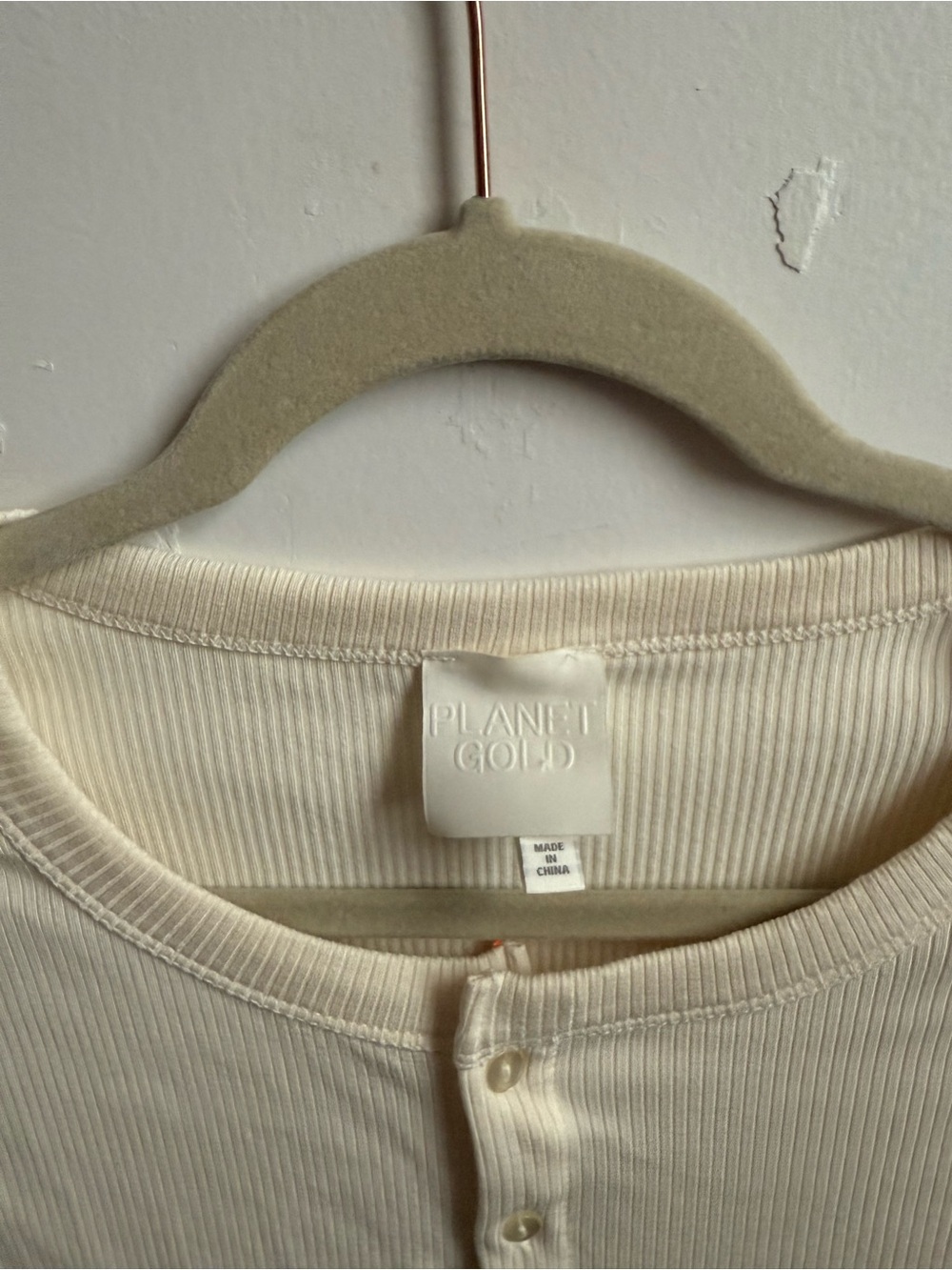 Planet Gold Ribbed Button-Front Tank Top - Cream - Picture 3 of 3